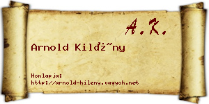 Arnold Kilény névjegykártya